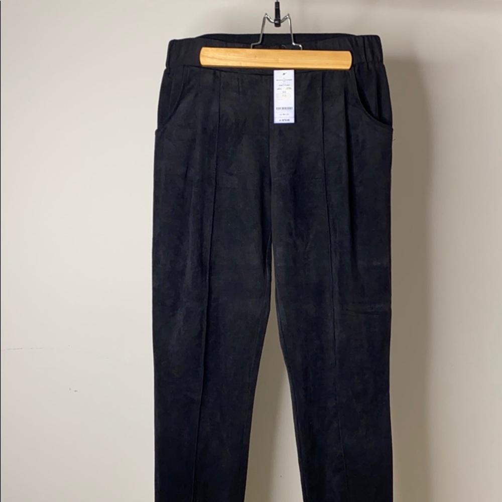 Bebe- Black Suede Trouser Pants